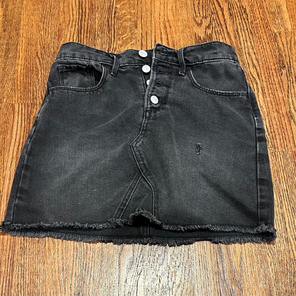 Zara black jean skirt kids